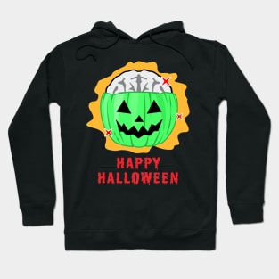 Spooky Zombie Halloween Pumpkin With Its Brain Out Hoodie